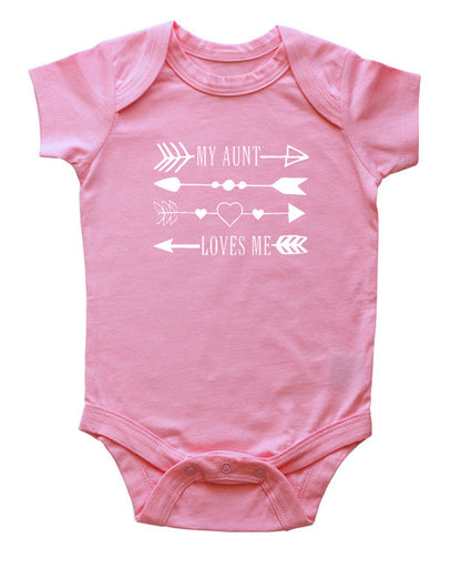 "My Aunt Loves Me" Arrows Baby Bodysuit