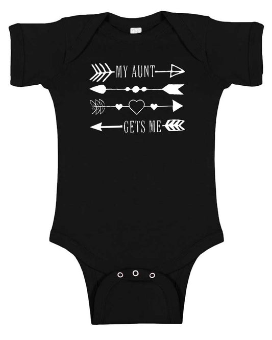 "My Aunt Gets Me" Arrows Baby Bodysuit