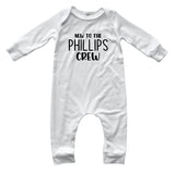 New to the Crew Personalized Custom Silky Long Sleeve Baby Romper + Hat for Boys and Girls-Gender Neutral