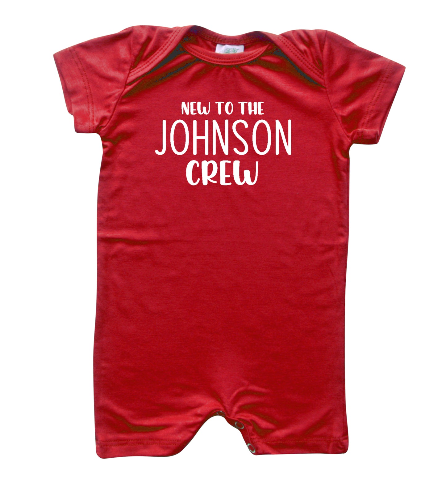 New to the Crew Personalized Family Silky Baby Romper Shorts for Boys and Girls