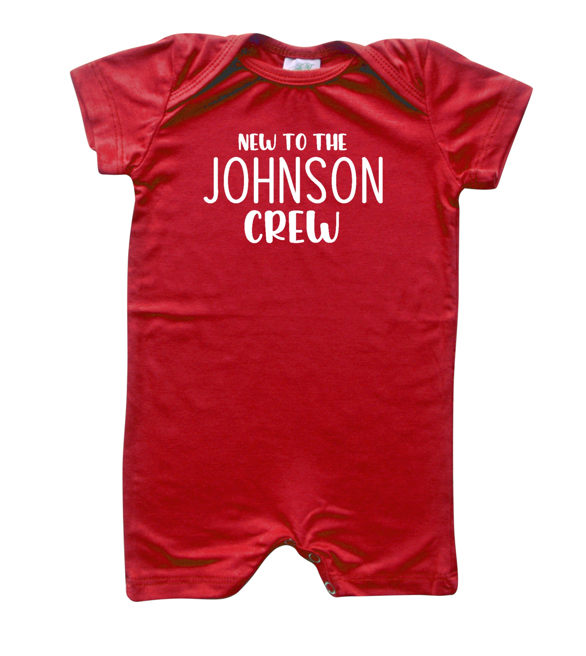 New to the Crew Personalized Family Silky Baby Romper Shorts for Boys and Girls