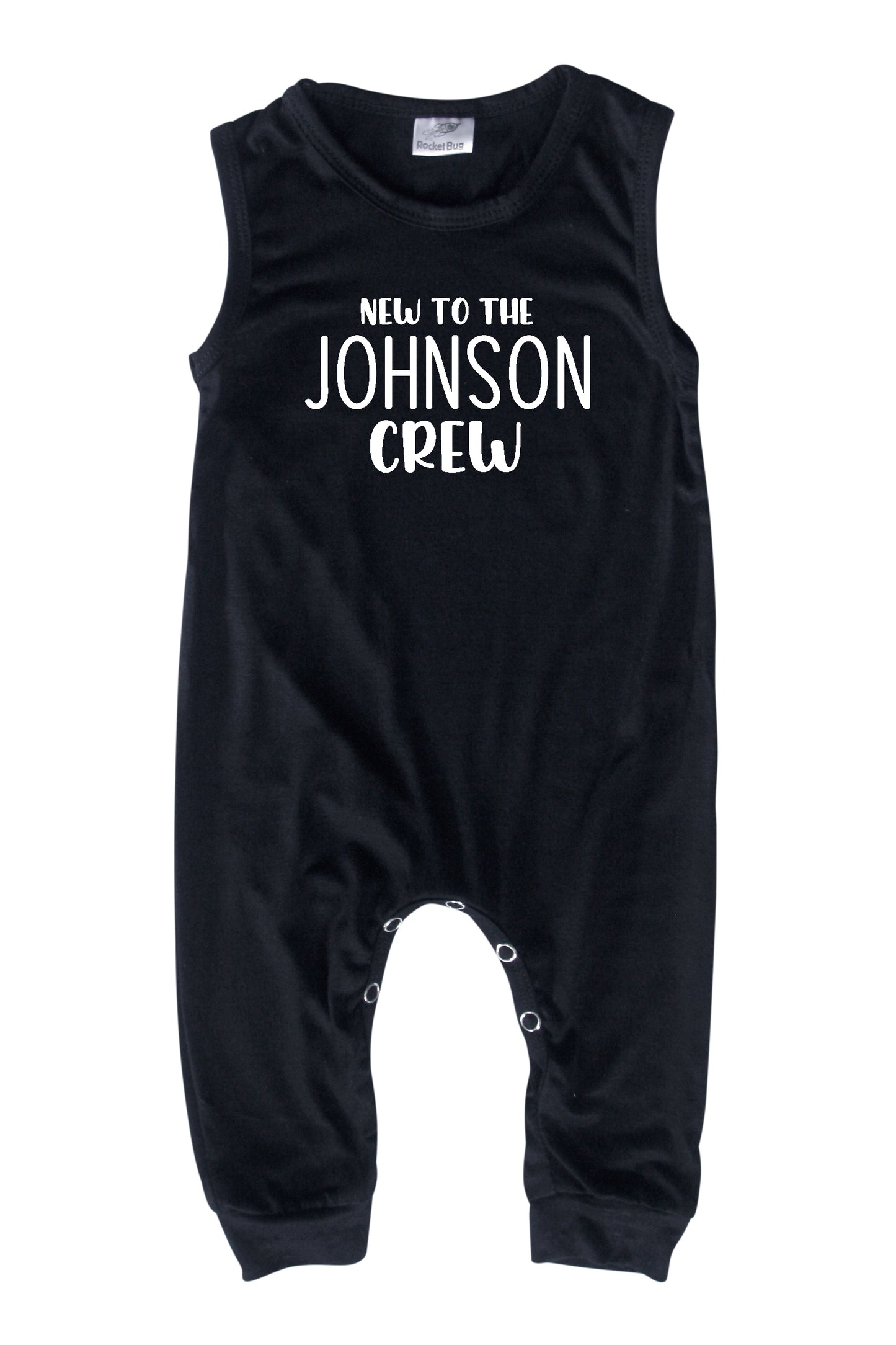 New to the Crew Personalized Custom Silky Sleeveless Baby Romper for Boys and Girls-Gender Neutral