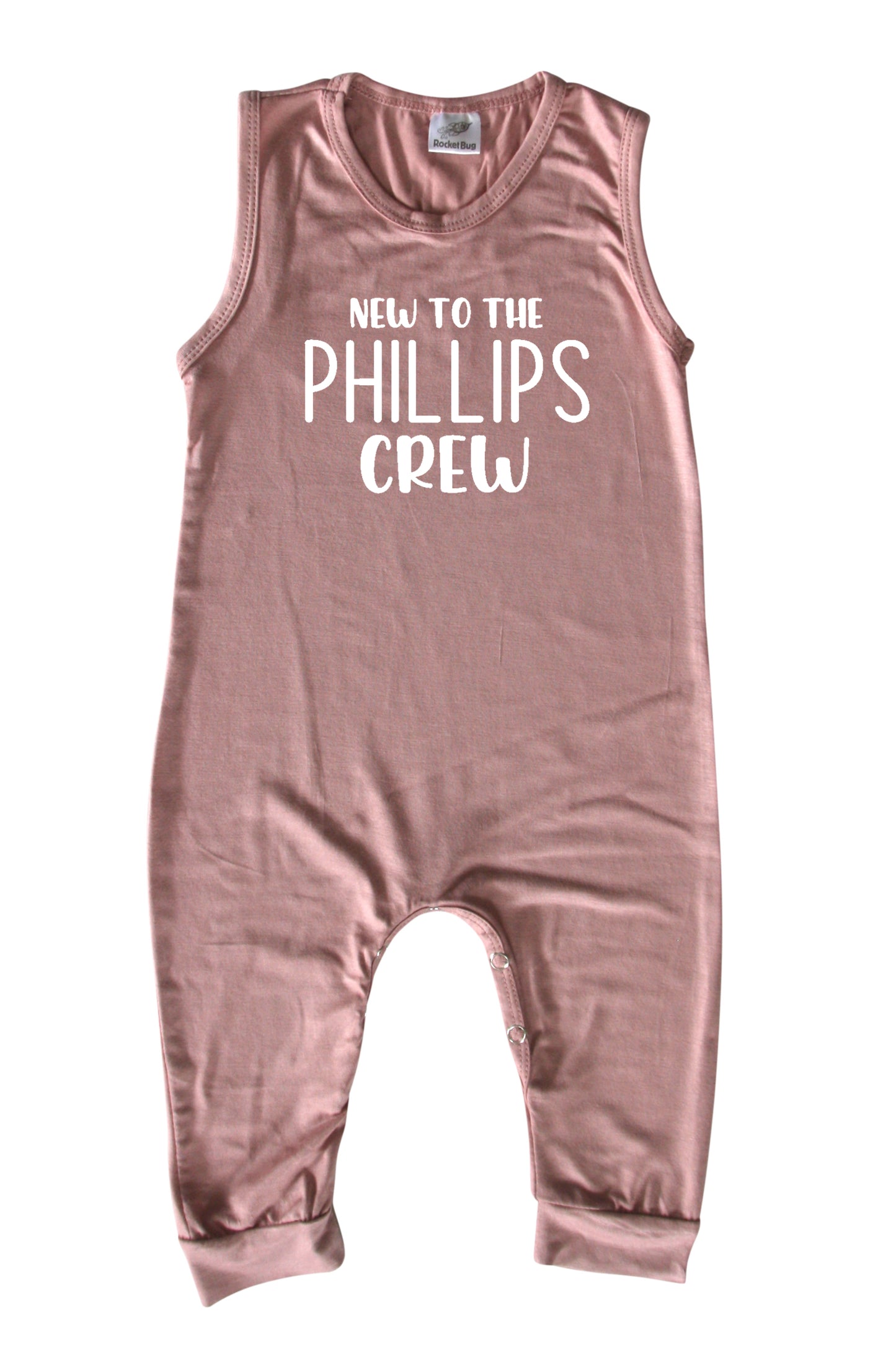 New to the Crew Personalized Custom Silky Sleeveless Baby Romper for Boys and Girls-Gender Neutral