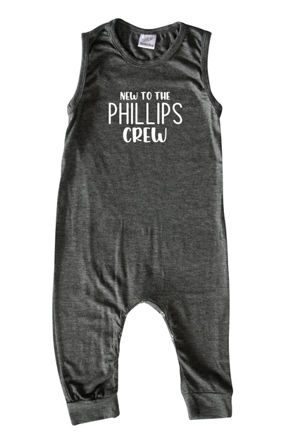 New to the Crew Personalized Custom Silky Sleeveless Baby Romper for Boys and Girls-Gender Neutral