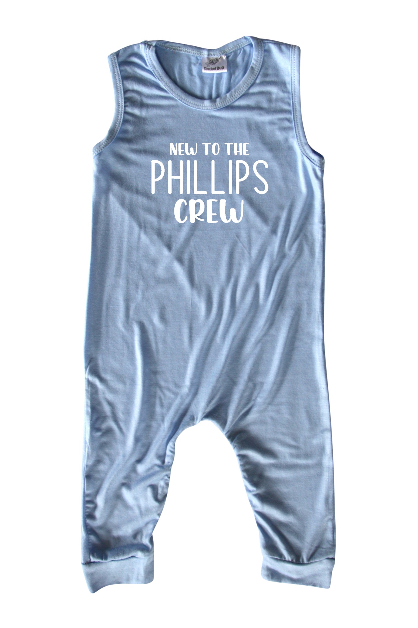 New to the Crew Personalized Custom Silky Sleeveless Baby Romper for Boys and Girls-Gender Neutral