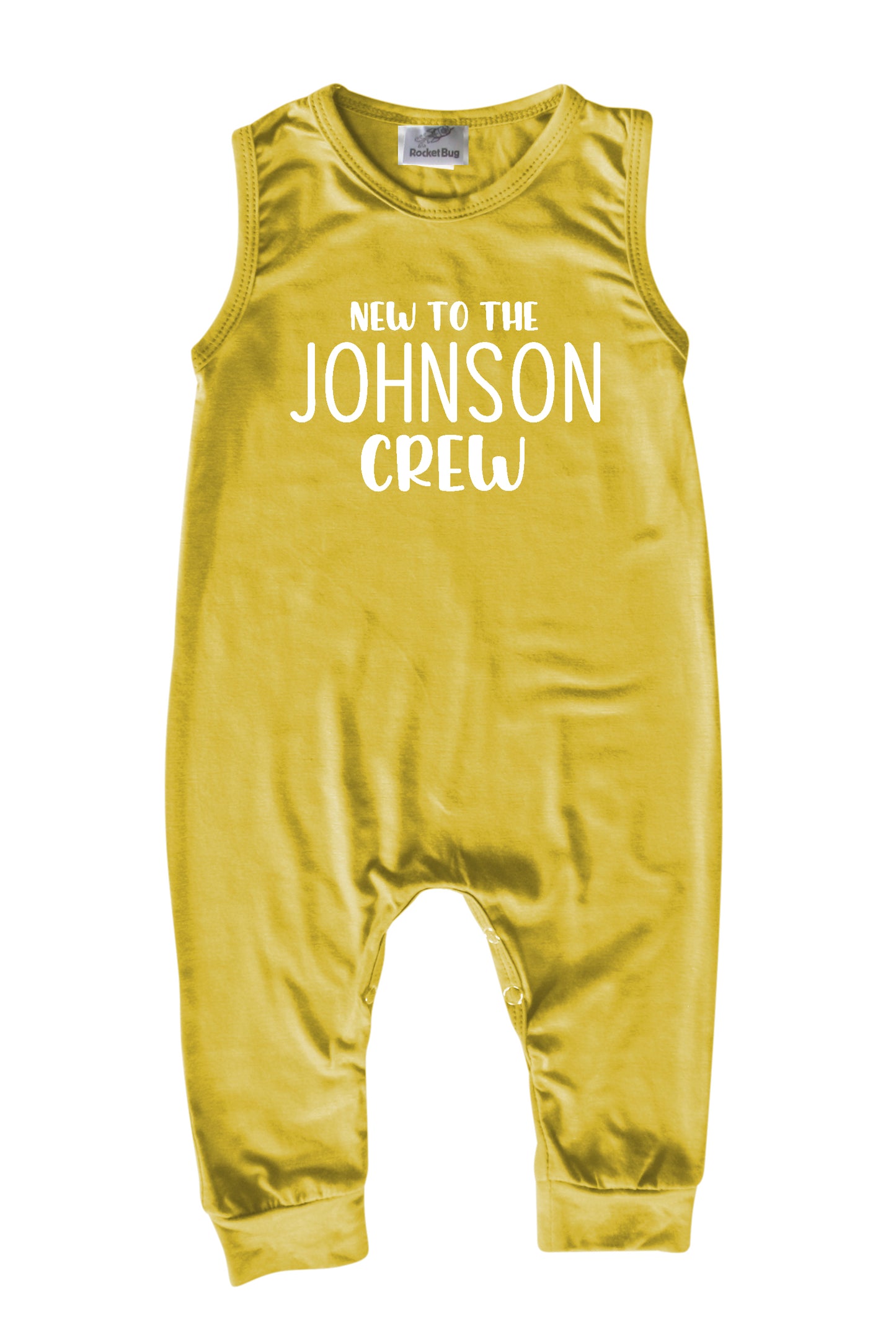 New to the Crew Personalized Custom Silky Sleeveless Baby Romper for Boys and Girls-Gender Neutral