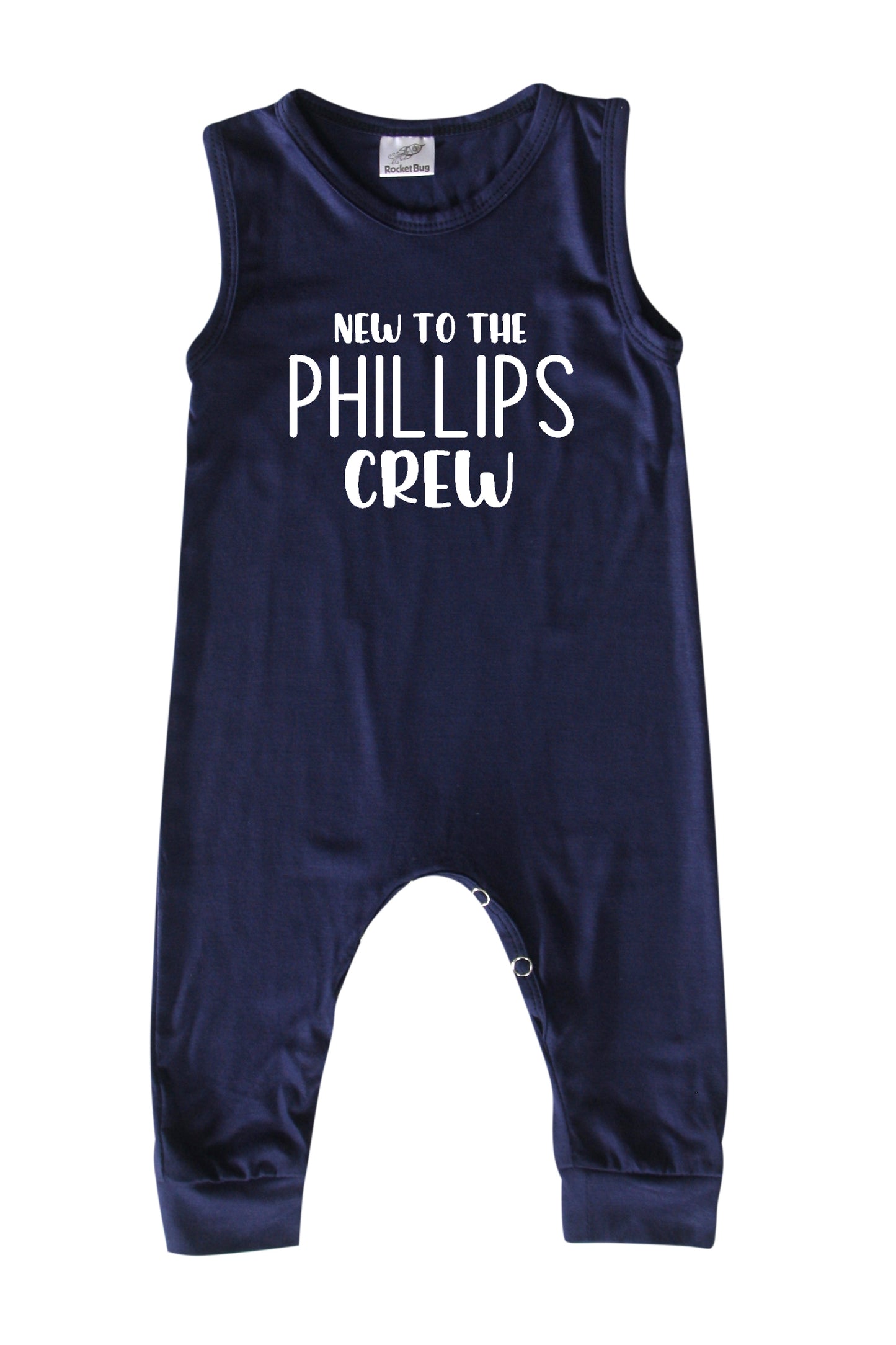 New to the Crew Personalized Custom Silky Sleeveless Baby Romper for Boys and Girls-Gender Neutral