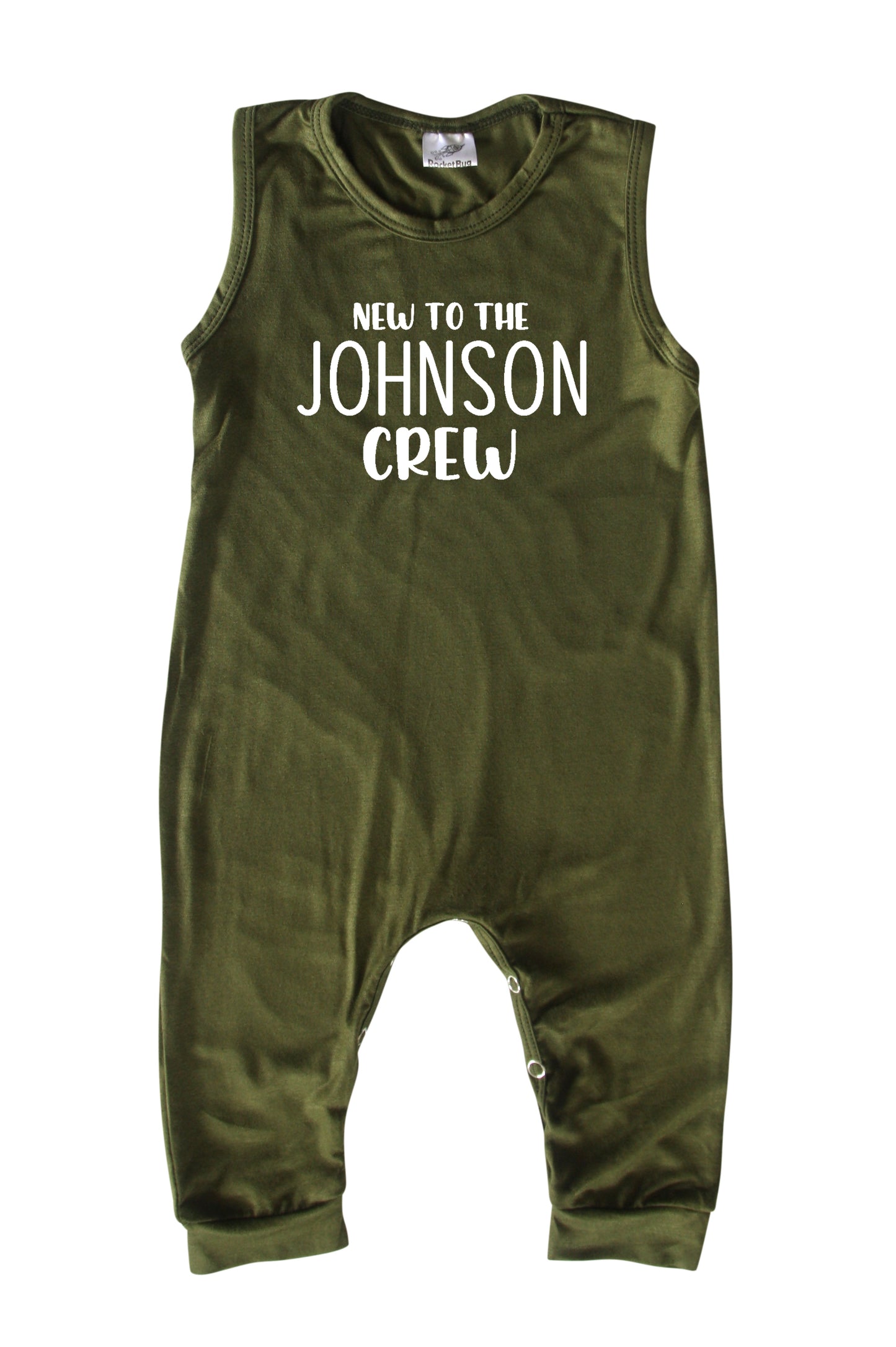 New to the Crew Personalized Custom Silky Sleeveless Baby Romper for Boys and Girls-Gender Neutral