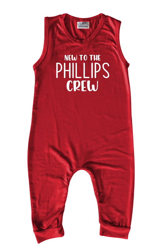 New to the Crew Personalized Custom Silky Sleeveless Baby Romper for Boys and Girls-Gender Neutral