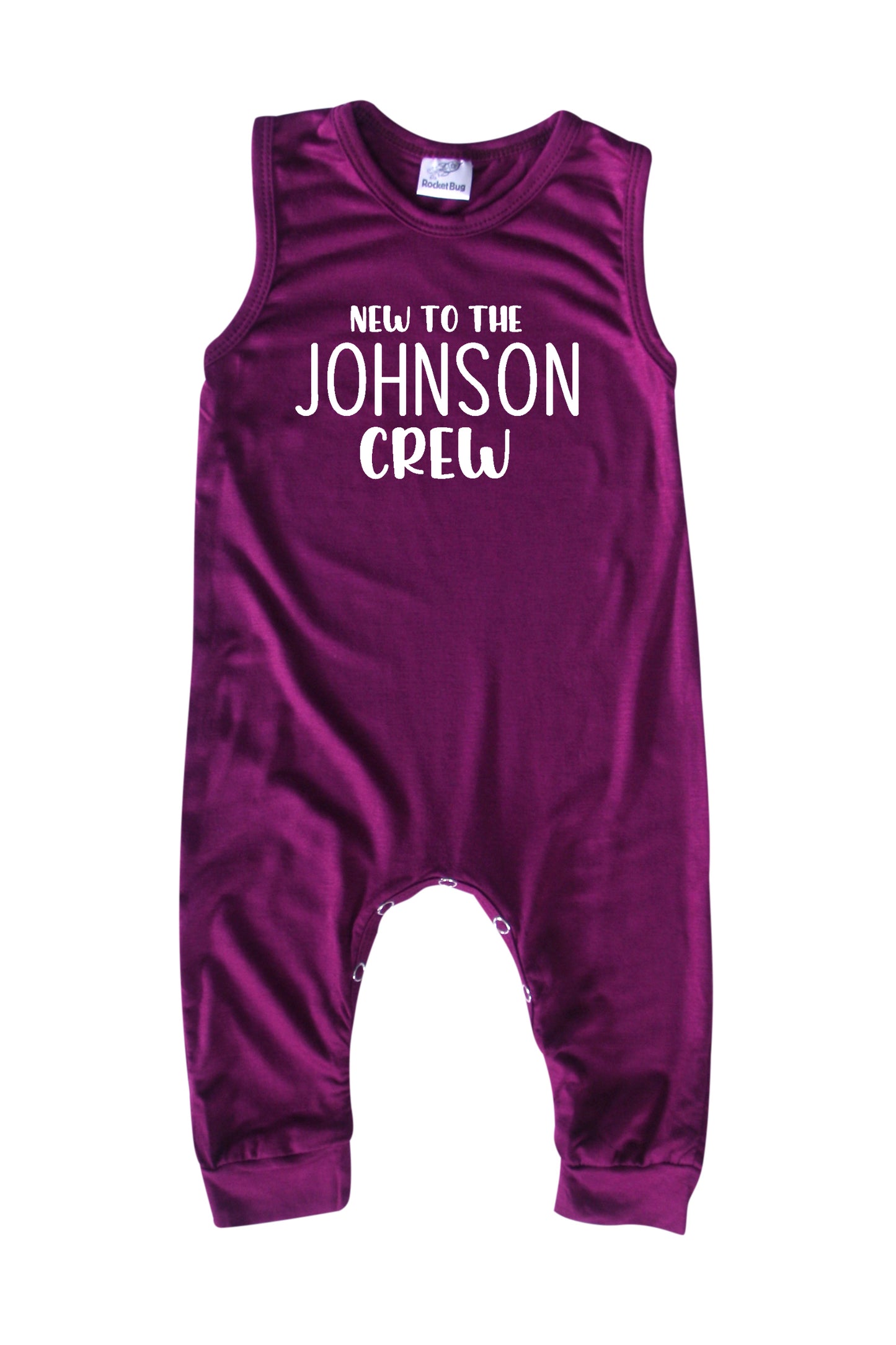 New to the Crew Personalized Custom Silky Sleeveless Baby Romper for Boys and Girls-Gender Neutral