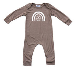New Here Rainbow Silky Long Sleeve Baby Romper for Boys and Girls-Gender Neutral