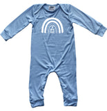 New Here Rainbow Silky Long Sleeve Baby Romper for Boys and Girls