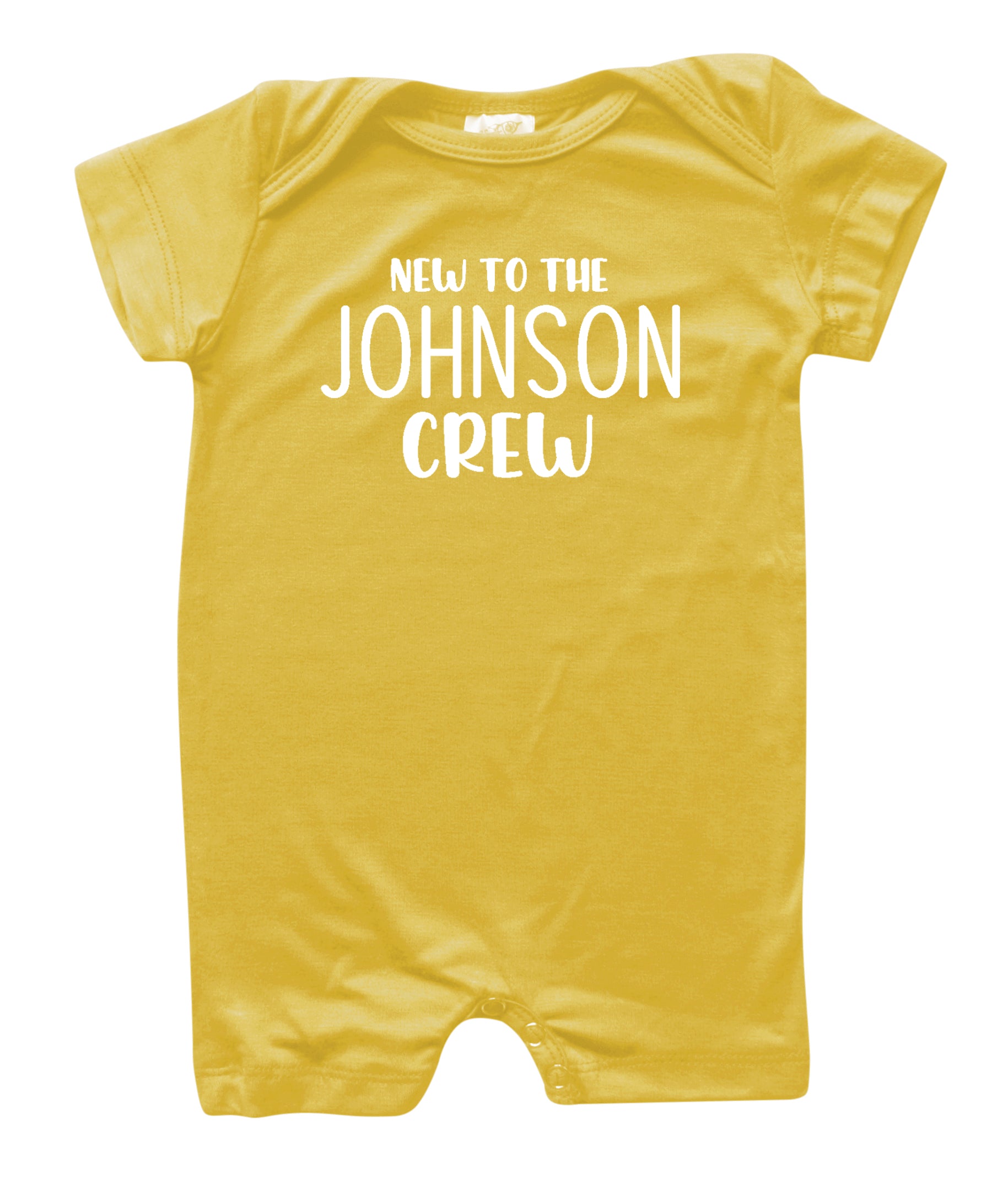 New to the Crew Personalized Family Silky Baby Romper Shorts for Boys and Girls