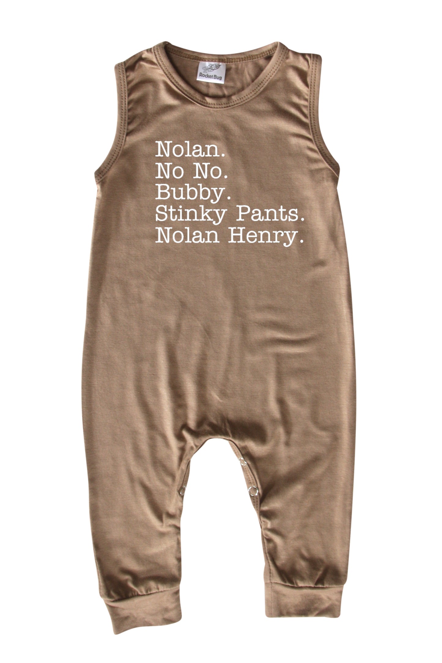 Personalized Nickname Custom Silky Sleeveless Baby Romper for Boys and Girls-Gender Neutral