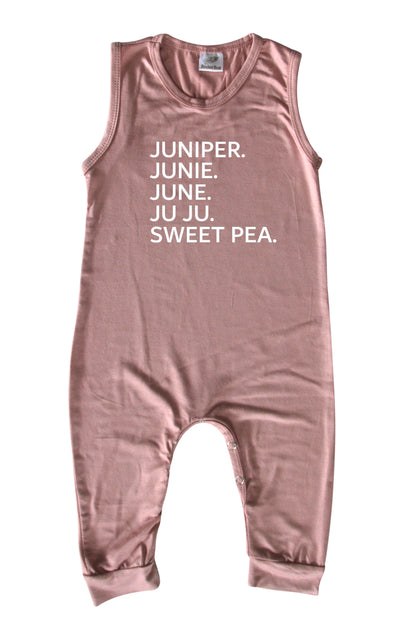 Personalized Nickname Custom Silky Sleeveless Baby Romper for Boys and Girls-Gender Neutral