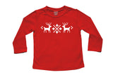 Holiday Christmas Nordic Reindeer- Baby, Toddler, and Big Kids Long Sleeve T-Shirt