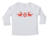 Holiday Christmas Nordic Reindeer- Baby, Toddler, and Big Kids Long Sleeve T-Shirt