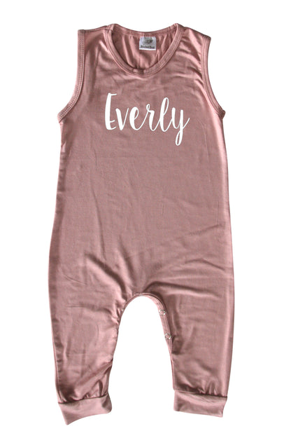 "Lush" Personalized Custom Silky Sleeveless Baby Romper for Boys and Girls