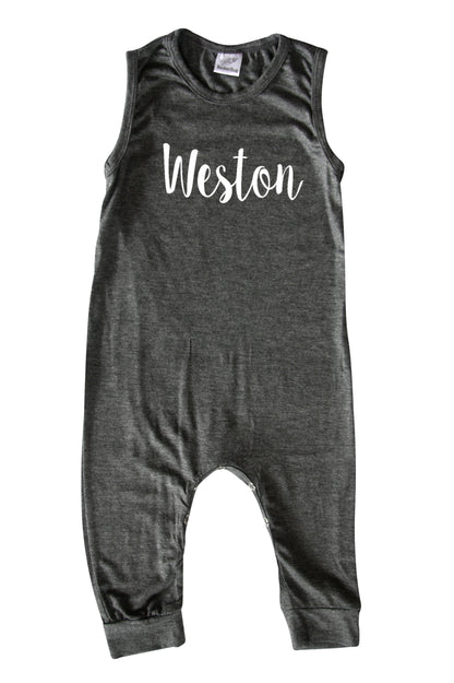 "Lush" Personalized Custom Silky Sleeveless Baby Romper for Boys and Girls