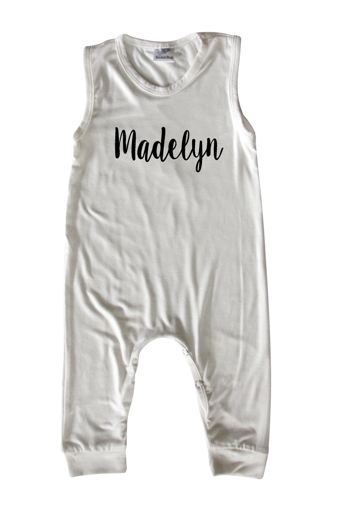 "Lush" Personalized Custom Silky Sleeveless Baby Romper for Boys and Girls