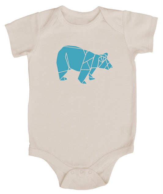Origami Bear Silhouette Baby Bodysuit