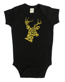Origami Deer Silhouette Baby Bodysuit