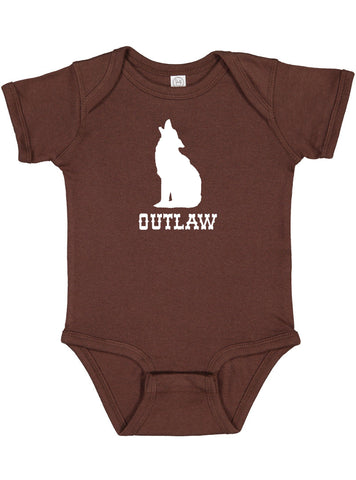 "Outlaw" Howling Coyote Baby Bodysuit