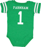 Custom Football Jersey Baby Bodysuit Personalized with Name and Number (Front & Back)
