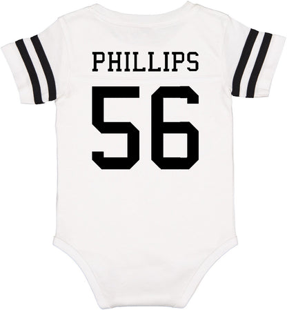 Custom Baseball Team Jersey Baby Bodysuit Personalized with Name and Number (Front & Back)