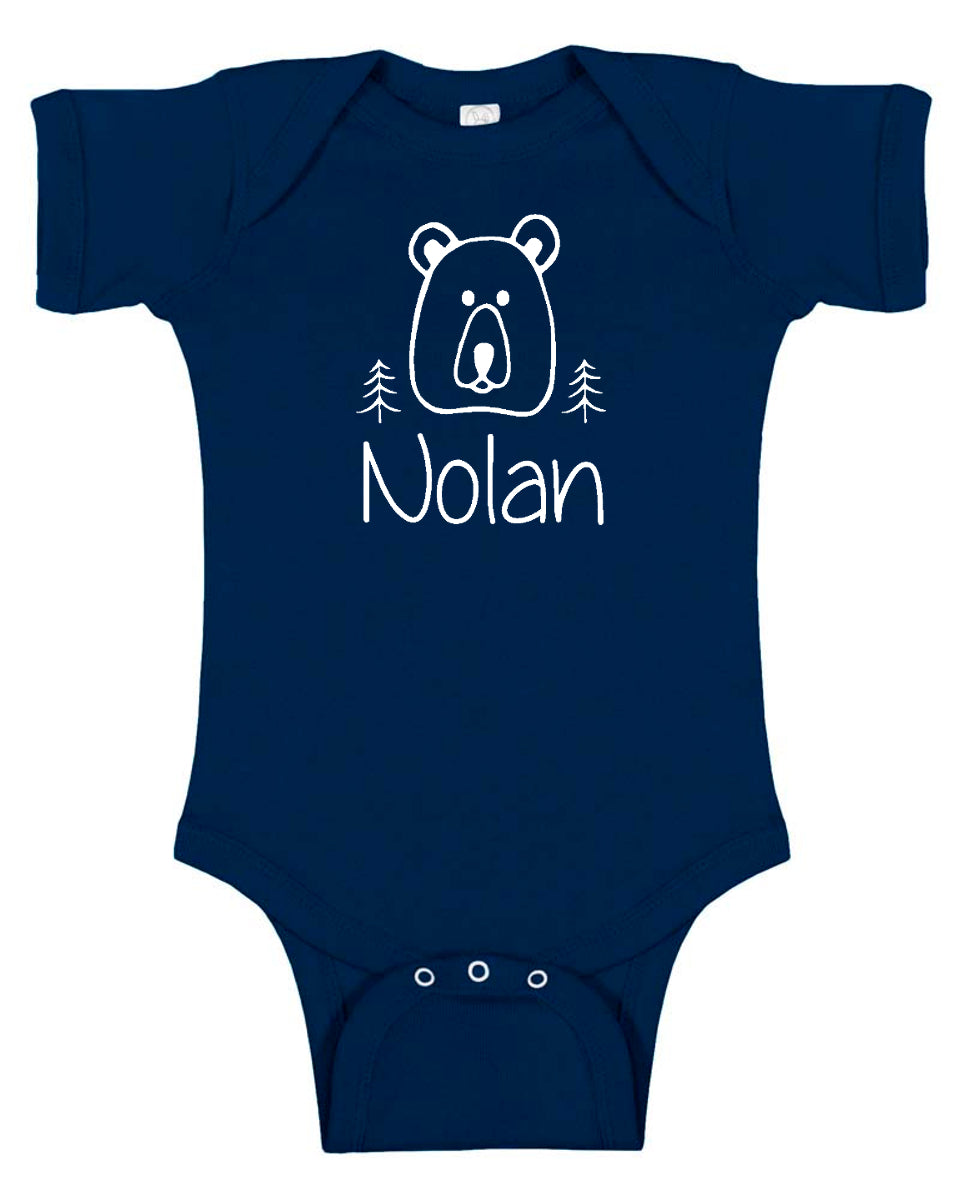 Custom "Bear" Baby Bodysuit Personalized with Name