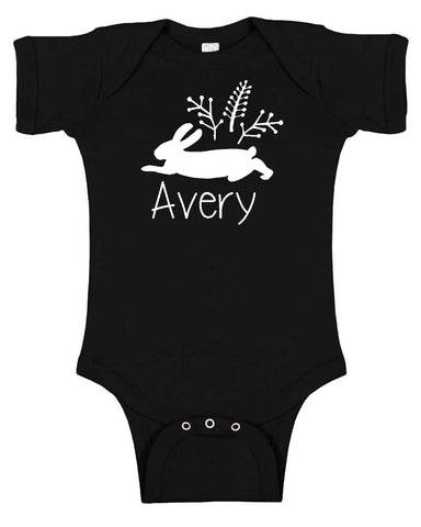 Personalized "Wild Rabbit" Baby Bodysuit Personalized with Name