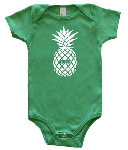 "Hello" Pineapple Baby Bodysuit