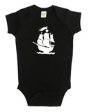 Pirate Ship Silhouette Baby Bodysuit
