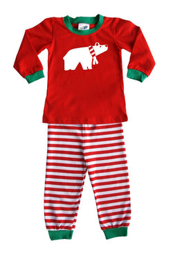 Holiday Polar Bear Silhouette Baby Pajama Set