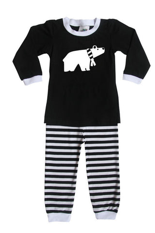 Polar Bear Silhouette Baby Pajama Set