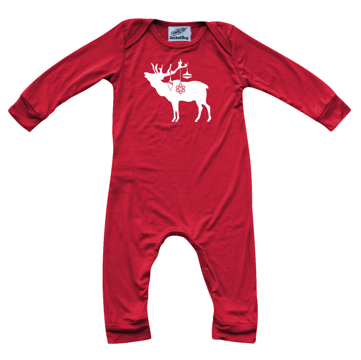 Holiday- Red Christmas Long Sleeve Baby Jumpsuit Romper