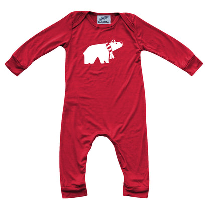 Holiday- Red Christmas Long Sleeve Baby Jumpsuit Romper