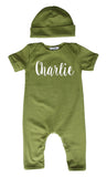 'Lush'  Personalized Custom Short Sleeve Baby Romper for Boys and Girls