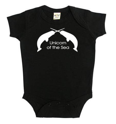 Narwhal Silhouette Baby Bodysuit