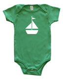 Transportation Silhouette Baby Bodysuit-Sailboat