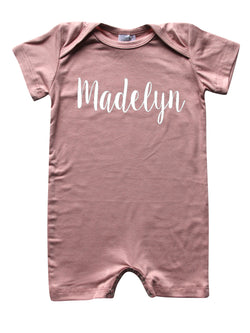 'Lush'  Personalized Custom Silky Baby Romper Shorts for Boys and Girls-Gender Neutral
