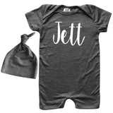 'Lush'  Personalized Custom Silky Baby Romper Shorts (+ Hat or Headband)  for Boys and Girls-Gender Neutral