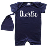 'Lush'  Personalized Custom Silky Baby Romper Shorts (+ Hat or Headband)  for Boys and Girls-Gender Neutral