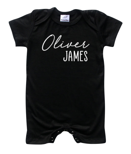 First + Middle Name Personalized Custom Silky Baby Romper Shorts for Boys and Girls-Gender Neutral