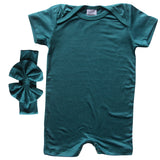 Silky Baby Romper Shorts (+ Hat or Headband)  for Boys and Girls-Gender Neutral