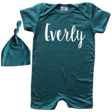 'Lush'  Personalized Custom Silky Baby Romper Shorts (+ Hat or Headband)  for Boys and Girls-Gender Neutral