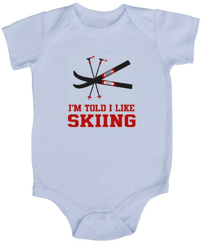 I'm Told I Like Skiing Baby Bodysuit