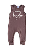 Initial Personalized Custom Silky Sleeveless Baby Romper (+ Hat)  for Boys and Girls-Gender Neutral
