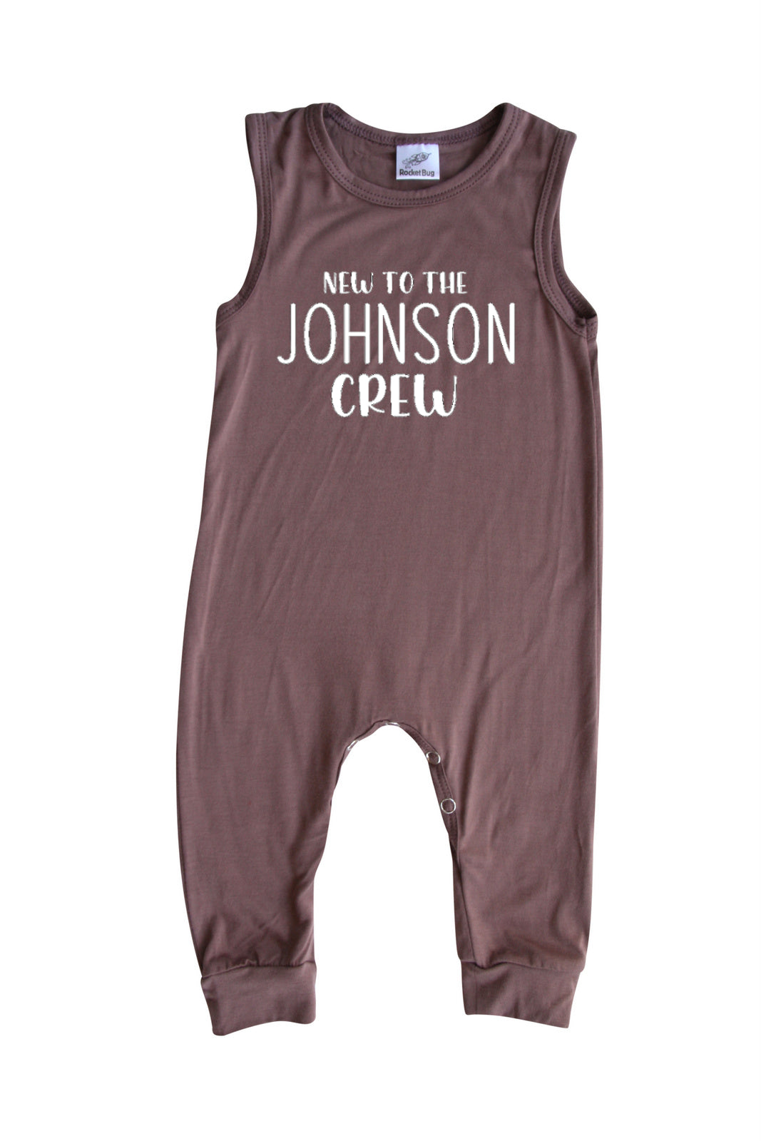 New to the Crew Personalized Custom Silky Sleeveless Baby Romper for Boys and Girls-Gender Neutral