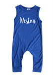 'Lush'  Personalized Custom Silky Sleeveless Baby Romper (+ Headband) for Boys and Girls-Gender Neutral